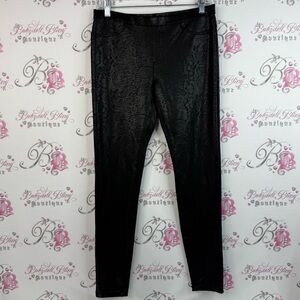 HUE tights pants shiny shimmer metallic snake print Charcoal Snakeskin Leggings